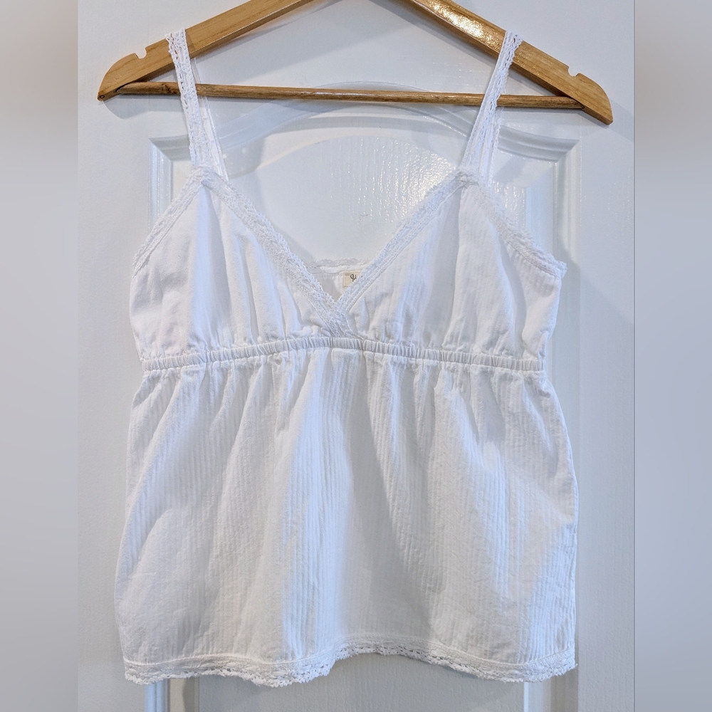 Brandy Melville/John Galt White Edith Lace Tank Top Coquette Cottagecore Fairy - Picture 2 of 10